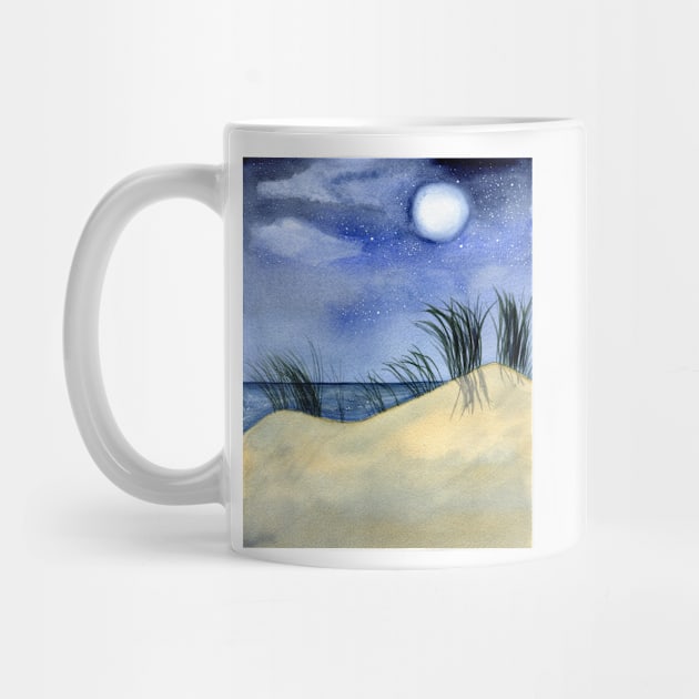 Dreamy Beach Landscape at Night by Sandraartist